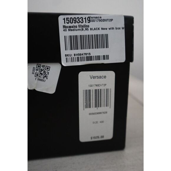 VERSACE WMN Sz 40 US 8.5 Black Mocassino Vitellino Leather High Heel Pumps - Picture 16 of 16